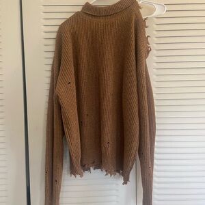 Distressed Brown Sweater